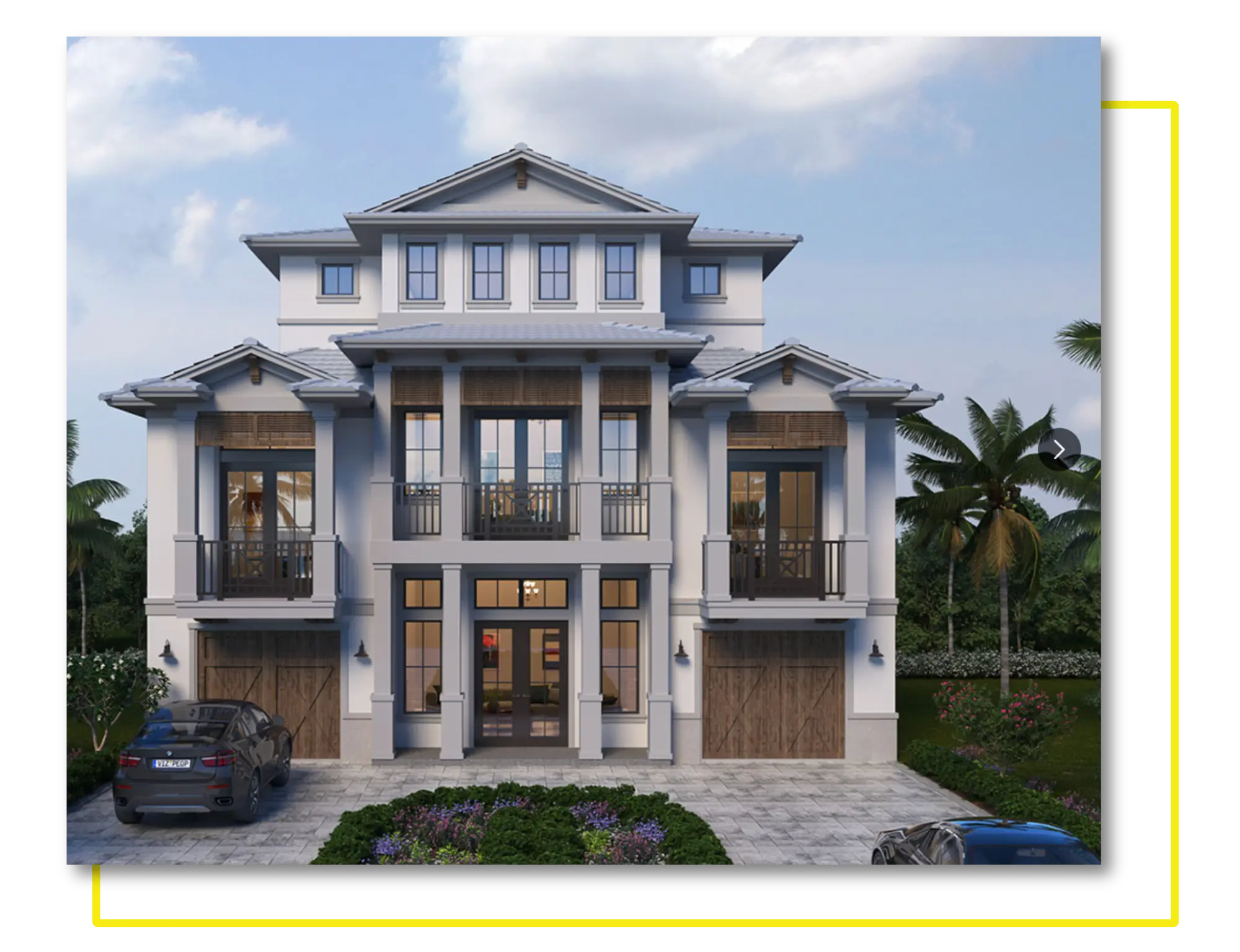 Large beach home in Florida with many windows.